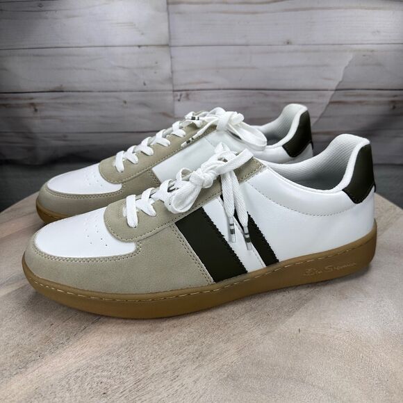 Ben Sherman Hyde Mens Sneaker Size 12 White Olive Green Gum Casual Shoes New - Picture 4 of 12